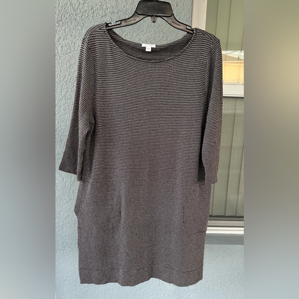 J. Jill Knit 3/4 Sleeves Pockets Pullover Stretchy Dress Size L